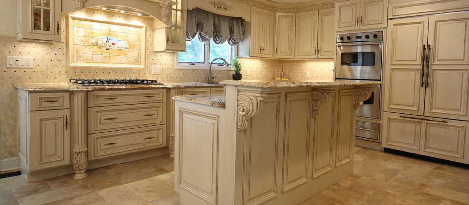 Fuda Tile Showcase Picture - French Pattern Floor Gold and Silver Granite with Double Ogee